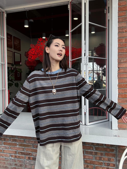 【条纹控】噢蜜ooomeooo条纹羊毛🦙套头衫 商品图10