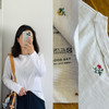 45-R新日系小花刺绣--竹节棉长袖T恤【包邮+三天无理由退换】 商品缩略图0