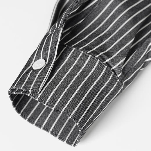 剩M 米思阳2025秋季新款polo领条纹收腰显瘦中长款A字连衣裙0343 商品图2