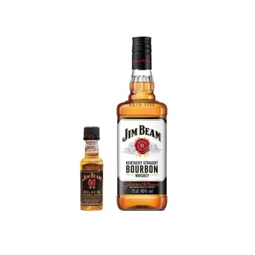 金宾 白标波本威士忌+金宾黑标波本威士忌促销装1000ml+50ml 商品图0