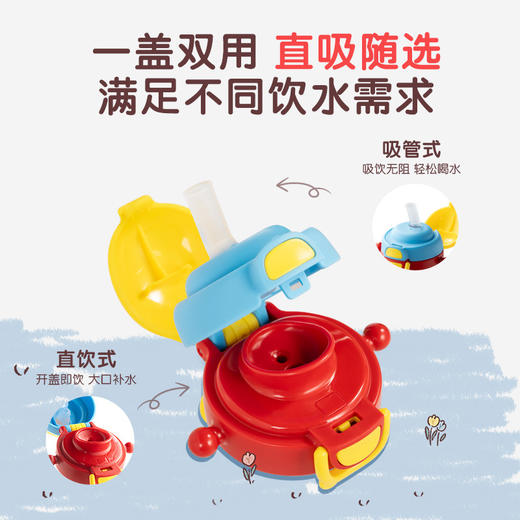 贝亲PPSU大容量直饮杯嗨玩系列拎环夏凉杯儿童水杯3岁+ 商品图3