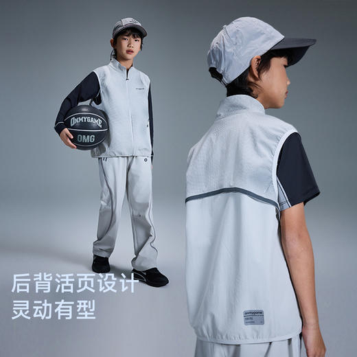 onmygame【黑武士】男童马甲防泼水反光机能风儿童背心GQ15120580 商品图1