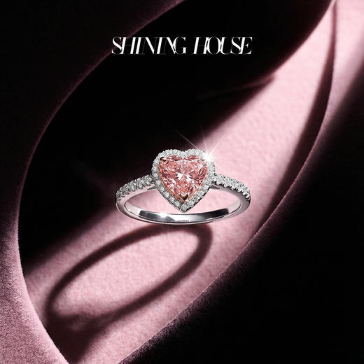 ShiningHouse[培育] 粉钻系列 18k金钻石戒指 心形1克拉钻人工真钻人造钻石K金戒指时尚钻石戒指卓越匠心奢耀臻献【此商品不支持7天无理由退货退款】预计3日发货，ZDR01149S-100 商品图3