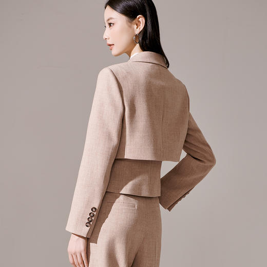 剩S/M/L 芳外新款优雅气质通勤西装休闲小个子短外套女8I23CX1086 商品图2