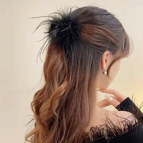 新款鸵鸟羽毛抓夹气质女后脑勺盘发夹-纪念日百货门店同款 160096726