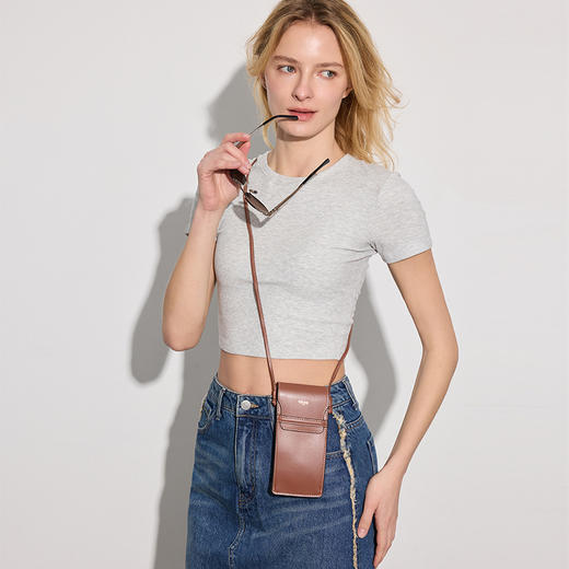 唤醒身心~天丝莫代尔螺纹小圆领T恤长款运动上衣 休闲可外穿健身服基础款背心 商品图1