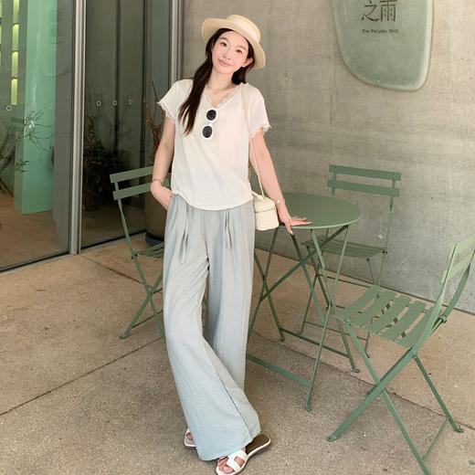 【72h发货】Beau Muse老钱风亚麻阔腿裤 | 舒适透气、显瘦百搭、复古优雅、多色可选 商品图0