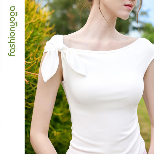 凡圣瑜伽曼妙修身一字肩背心F16217 商品图8