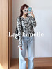 专柜实拍【植绒碎花T恤】拉夏贝尔/La Chapelle私藏尖货！复古文艺风长袖T恤柔软圆领时尚打底衫 商品缩略图1