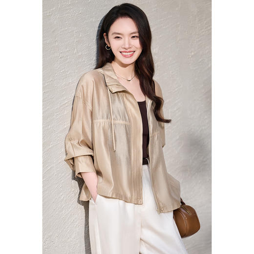 米思阳2026春季新款 舒适休闲轻薄短外套直筒宽松外套女1022 商品图1