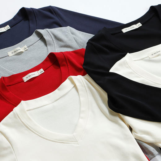 修身显瘦基本款V领打底衫-纪念日百货门店同款169694061 商品图4