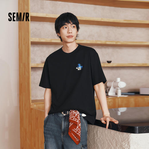 凉感T|森马短袖T恤男夏季潮流国潮风针织衫2026新款时尚印花上衣 商品图1
