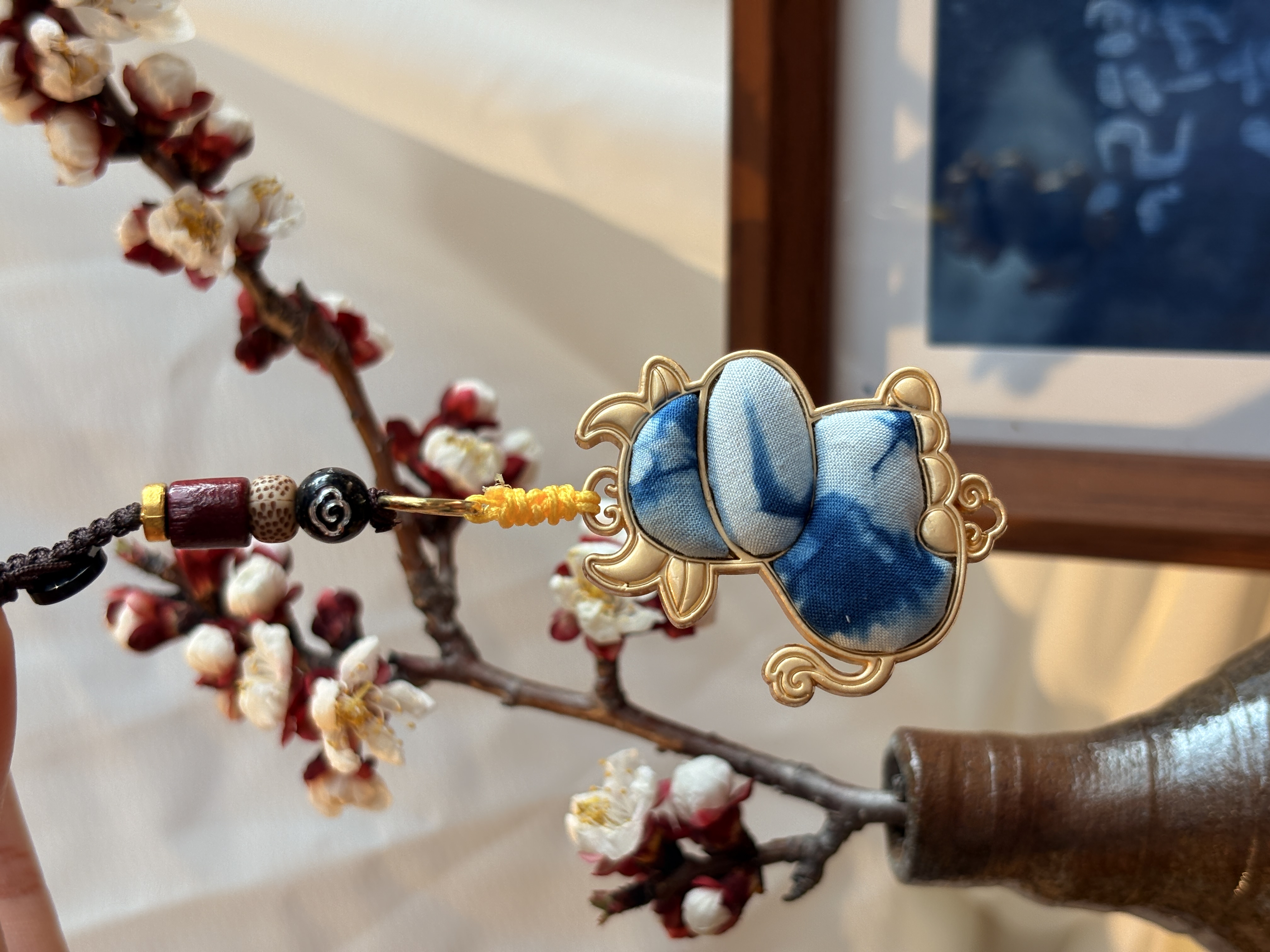 非遗扎染十二生肖牛挂件手工草木染布艺包挂钥匙挂饰品