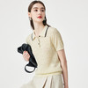 PALUOPO/PL羊毛亚麻混纺坑条 POLO 衫撞色翻领针织短袖ES250951M 商品缩略图9
