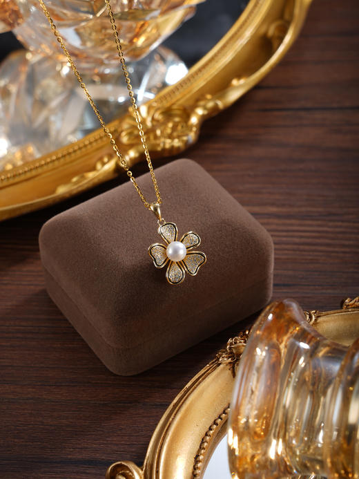 子佩集【精灵花仙】银S925珍珠惜王妃套链项链【YP0033】镀金五瓣花2602 商品图2