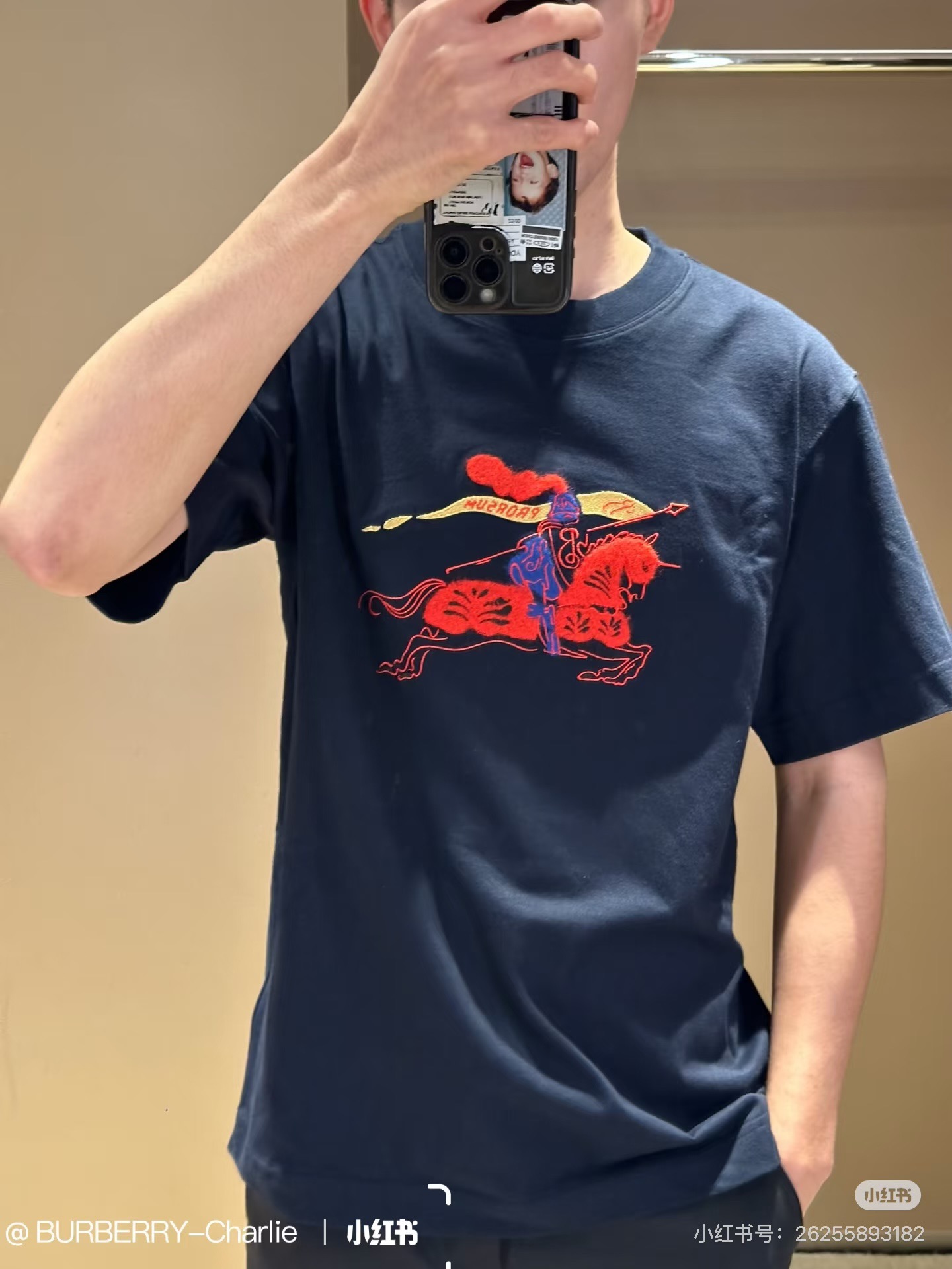 早春 新禧贺岁系列战马骑士刺绣圆领短袖T恤 Z-15860