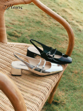 BF楼73Hours73hours女鞋Corrin2026春季新款法式银色复古钻扣粗跟玛丽珍凉鞋吊牌价1280活动价931