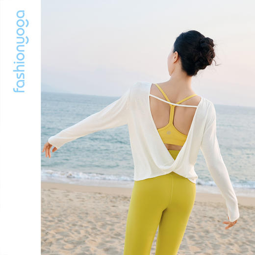 凡圣瑜伽优雅露背外搭长袖F16312 商品图3