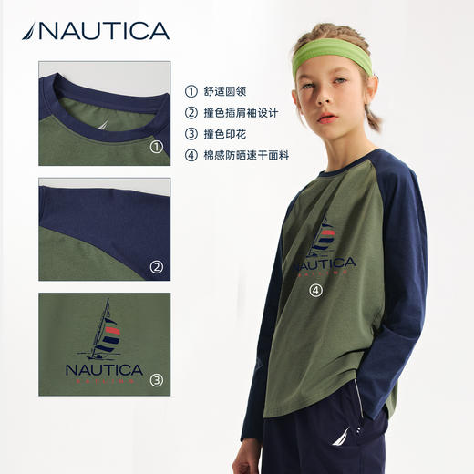 NAUTICA诺帝卡童装 圆领长袖T恤 商品图4