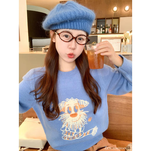 <曾小咸推荐>3.13现货秒杀 ！微信超特价！韩系潦草小狗刺绣毛衣 日常199.99 立减100 秒杀99.99！！ 休闲裤 秒杀99.99！！ 商品图4