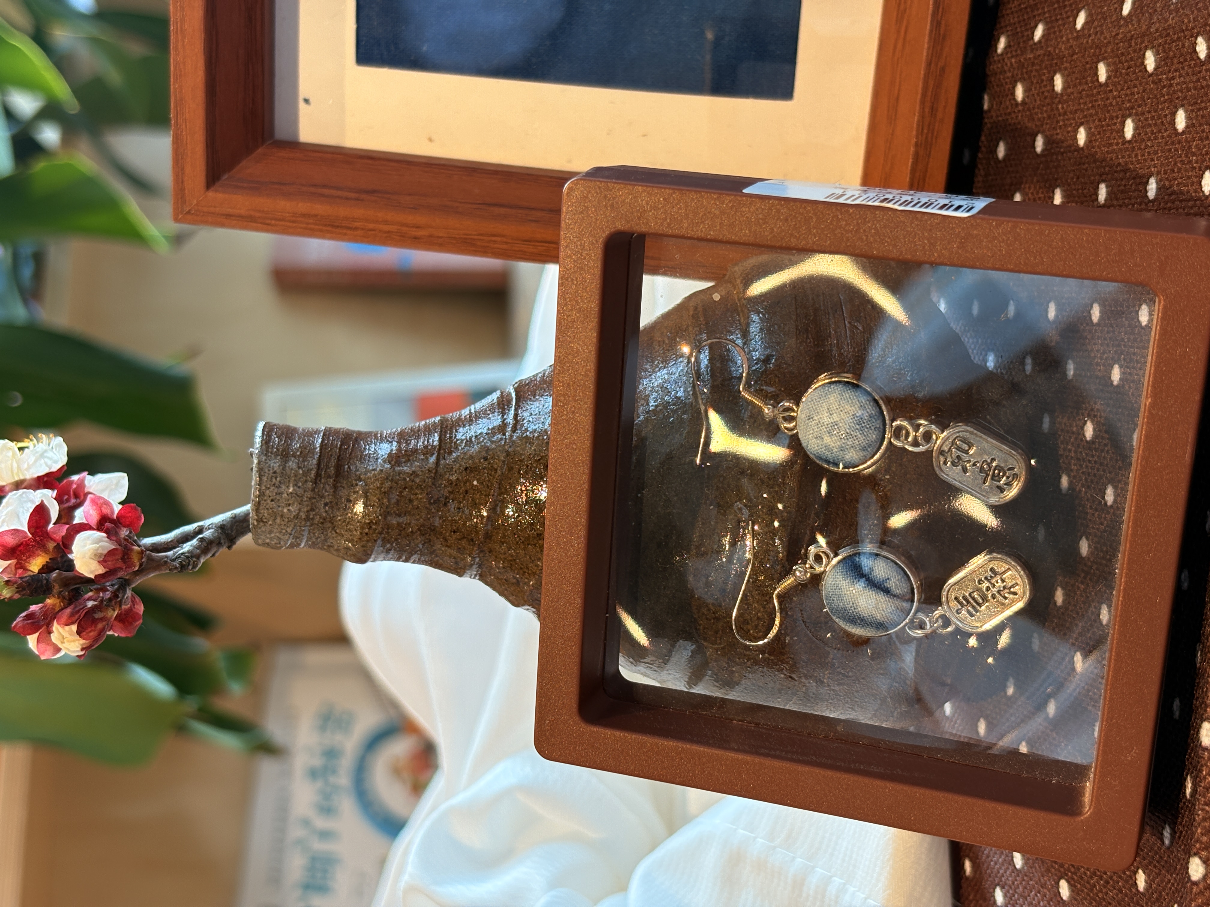 非遗扎染手作耳环草木染民族风文艺耳钉耳饰