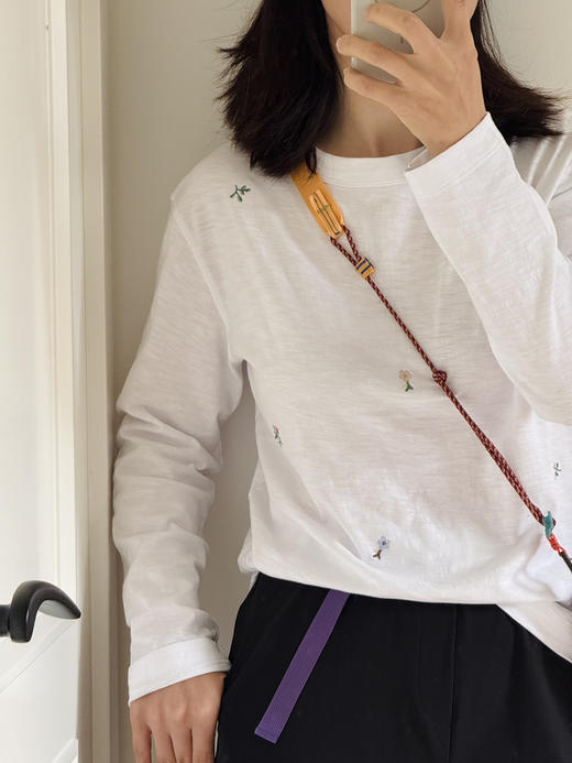 45-R新日系小花刺绣--竹节棉长袖T恤【包邮+三天无理由退换】 商品图10