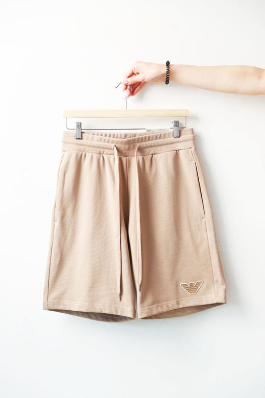 百慕大五分裤，出口意大利。松紧腰刺绣设计基础直筒短裤E031188 商品图4