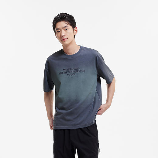 森马短袖T恤男夏季立体字母绣花细腻针织衫潮流圆领上衣时尚休闲 商品图2