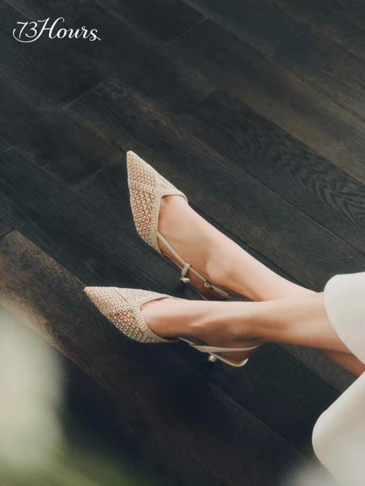 BF楼73Hours73hours女鞋一捧浪漫2026春季新款仙气网纱高跟鞋婚鞋女后空凉鞋吊牌价1360 活动价1120 商品图1