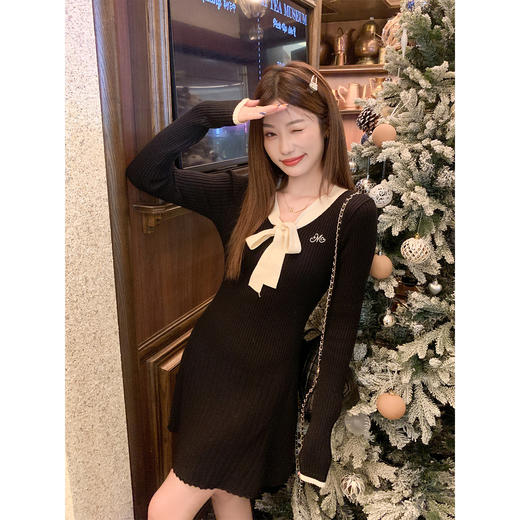 <曾小咸推荐>3.13现货秒杀 ！微信超特价！韩系长袖针织连衣裙 日常179.99 立减80 秒杀99.99！！ 商品图4