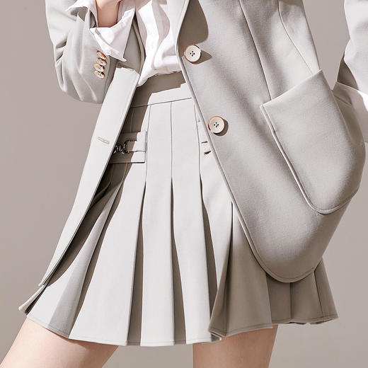 剩S/M/L 芳外新款知性气质小短裙洋气通勤百褶半身裙女8T23CI1189 商品图4