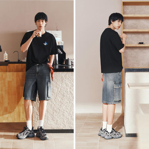 凉感T|森马短袖T恤男夏季潮流国潮风针织衫2026新款时尚印花上衣 商品图4