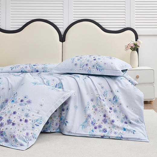 梦洁 纯棉印花四件套：紫妍花开 商品图1