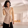 剩S/M/L/XL 米思阳复古格子时尚拼接西服气质显瘦西装外套女1W21AX0574 商品缩略图0