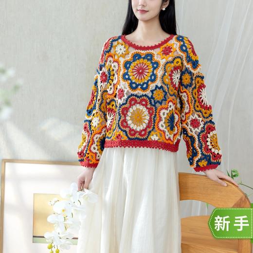 苏苏姐家景华罩衫手工diy编织毛线团4股棉钩针衣服上衣自制材料包 商品图0