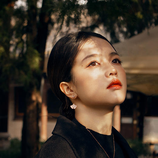 ［东方幸趣］18K玫瑰金贝母镶钻耳饰#迎幸 商品图1