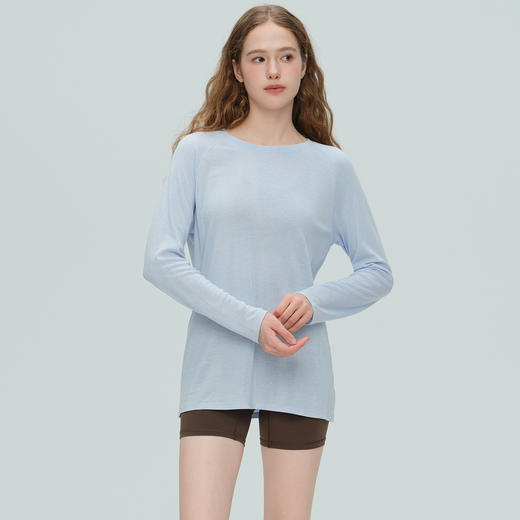 唤醒身心~天丝莱赛尔羊毛运动长袖瑜伽上衣透气吸湿健身服 商品图2