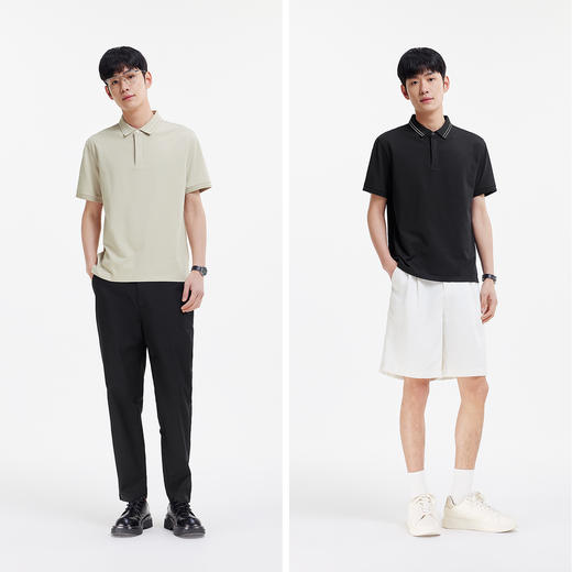 森马POLO衫男夏季含桑蚕丝质感短袖上衣基础百搭商务通勤针织衫 商品图3