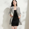 剩S/M/L/XL 芳外新款通勤双排扣外套设计感格子上衣女8T22AW0242 商品缩略图3