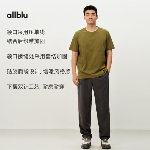【夏Vol.1】allblu男装“出汗不粘身”26春夏【格子速干】男士短袖T恤带口袋 商品图2