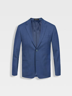 callisto蓝色绵羊毛西服