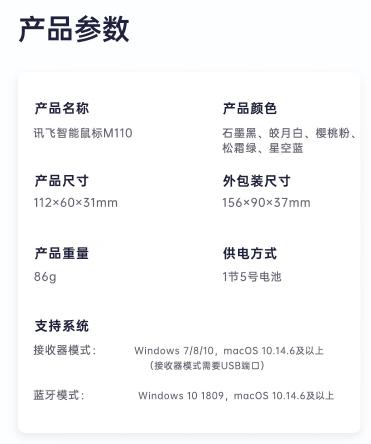【JY】科大讯飞智能鼠标M110 商品图5