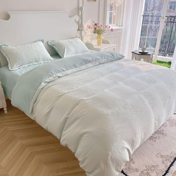 笙观相沐 天丝金枝玉叶四件套 面料高支高密 柔韧亮泽手感宛如珍珠般顺滑垂坠 雅致柔和