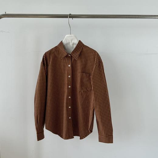 老米优品🎈3-5天！韩代同款。春日本命衬衫！《焦糖南瓜色🎃100%新疆棉  细格纹衬衫》单穿慵懒，叠搭时髦~经典小格纹肌理，低调高级，比大格纹更显瘦！CY260311A 商品图4