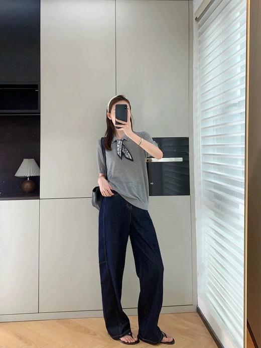 【小奶皮牛仔裤】神仙面料~不易皱、不易鼓包、垂顺如奶皮穿在身上~线条干净利落，大方简约WD 商品图4