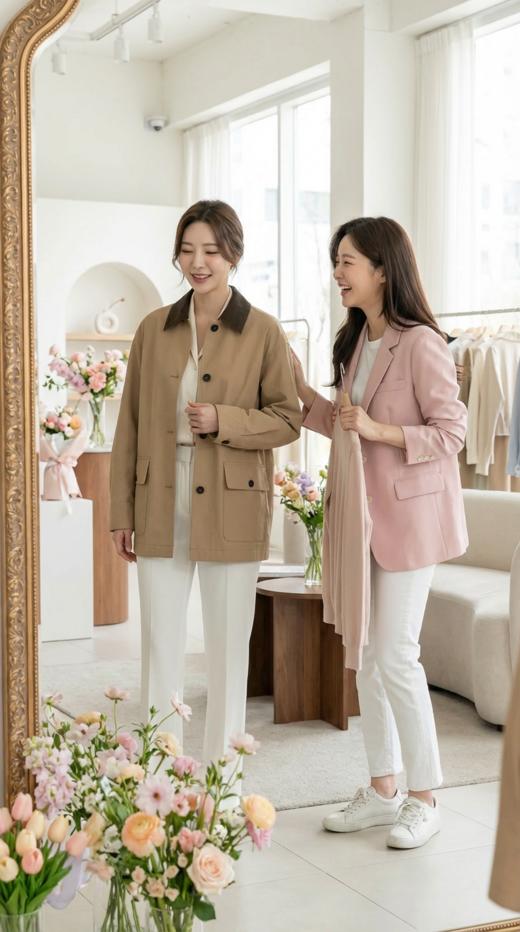 复古撞色领设计巴恩风袖口拼色外套 商品图1