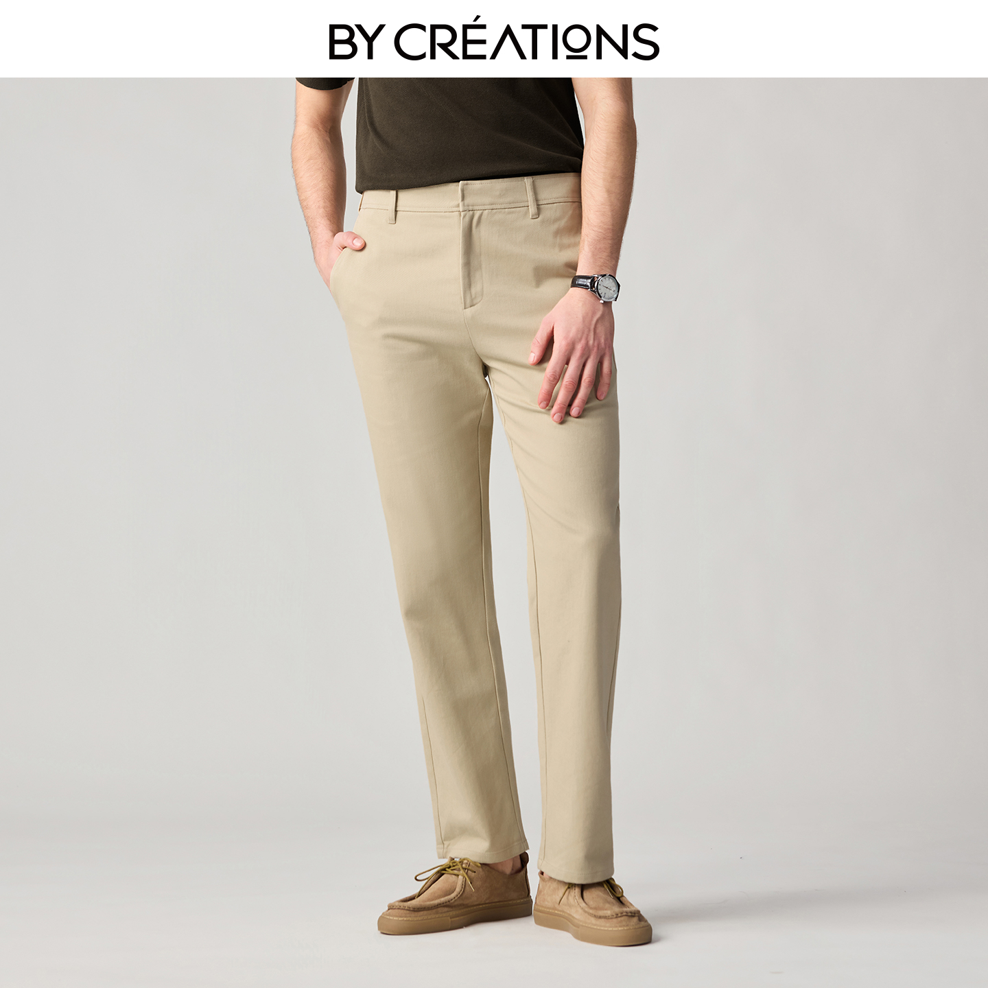 纯棉骑兵斜纹直筒休闲裤