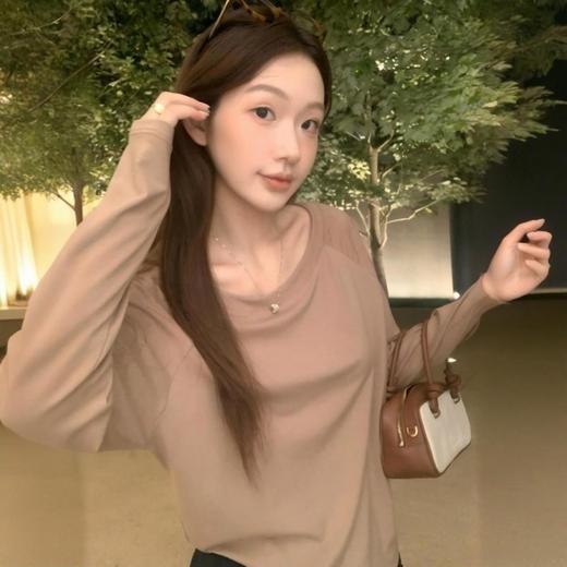 【72h发货】Beau Muse韩系慵懒风天丝打底衫 | 柔软亲肤、舒适透气、多色可选、一字领两穿设计、时尚百搭 商品图2