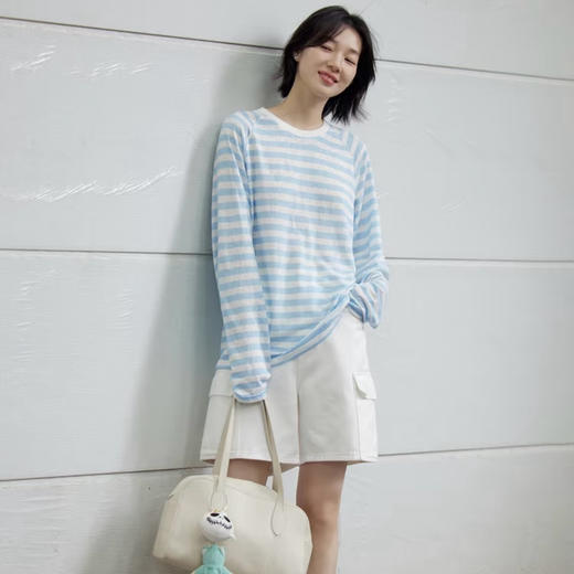 【爆单3-5天发】Beau Muse莱赛尔云柔条纹衫 | 混纺面料、柔软亲肤、透气性佳、多色可选 商品图0