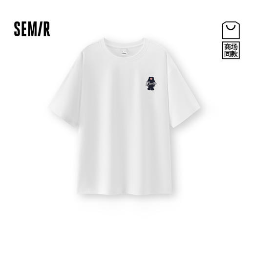 商场同款|森马短袖T恤男夏卡通贴布绣上衣2026新款字母印花针织衫 商品图0